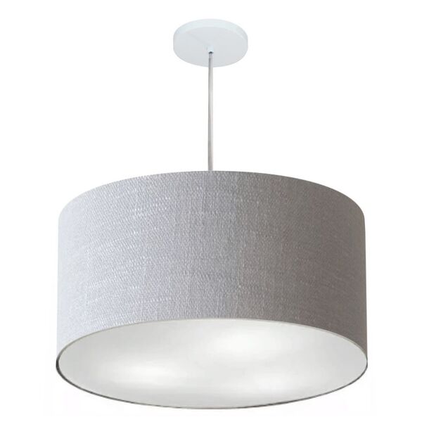 Lustre Pendente Cilíndrico Vivare Md-4215 Cúpula Em Tecido 55