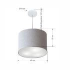 Lustre Pendente Cilíndrico Vivare Md-4216 Cúpula Em Tecido 40