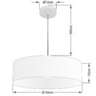 Lustre Pendente Cilíndrico Vivare Md-4217 Cúpula Em Tecido 50