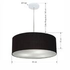 Lustre Pendente Cilíndrico Vivare Md-4218 Cúpula Em Tecido 55