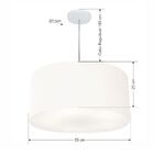 Lustre Pendente Cilíndrico Vivare Md-4219 Cúpula Em Tecido 55