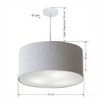 Lustre Pendente Cilíndrico Vivare Md-4219 Cúpula Em Tecido 55