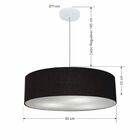 Lustre Pendente Cilíndrico Vivare Md-4221 Cúpula Em Tecido 60
