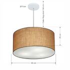 Lustre Pendente Cilíndrico Vivare Md-4242 Cúpula Em Tecido 45