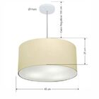Lustre Pendente Cilíndrico Vivare Md-4242 Cúpula Em Tecido 45