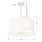 Lustre Pendente Cilíndrico Vivare Md-4242 Cúpula Em Tecido 45