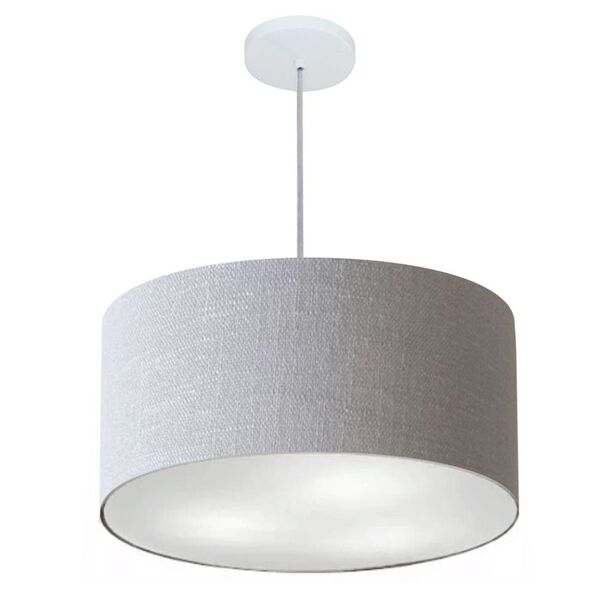 Lustre Pendente Cilíndrico Vivare Md-4242 Cúpula Em Tecido 45