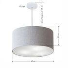Lustre Pendente Cilíndrico Vivare Md-4242 Cúpula Em Tecido 45