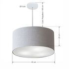Lustre Pendente Cilíndrico Vivare Md-4243 Cúpula Em Tecido 45