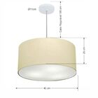 Lustre Pendente Cilíndrico Vivare Md-4243 Cúpula Em Tecido 45