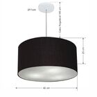 Lustre Pendente Cilíndrico Vivare Md-4243 Cúpula Em Tecido 45