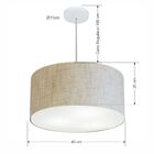 Lustre Pendente Cilíndrico Vivare Md-4243 Cúpula Em Tecido 45
