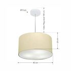 Lustre Pendente Cilíndrico Vivare Md-4244 Cúpula Em Tecido 40