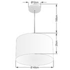 Lustre Pendente Cilíndrico Vivare Md-4244 Cúpula Em Tecido 40
