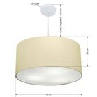 Lustre Pendente Cilíndrico Vivare Md-4245 Cúpula Em Tecido 50