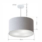 Lustre Pendente Cilíndrico Vivare Md-4250 Cúpula Em Tecido 45