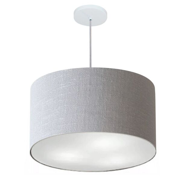 Lustre Pendente Cilíndrico Vivare Md-4257 Cúpula Em Tecido 45