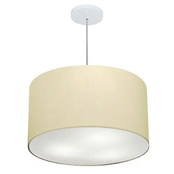Lustre Pendente Cilíndrico Vivare Md-4257 Cúpula Em Tecido 45