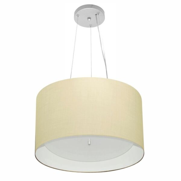 Lustre Pendente Cilíndrico Vivare Md-4319 Cúpula Forrada Em T