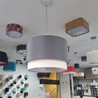 Lustre Pendente Cilíndrico Vivare Md-4383 Cúpula Em Tecido 45