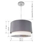 Lustre Pendente Cilíndrico Vivare Md-4383 Cúpula Em Tecido 45