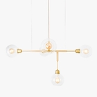 Lustre Pendente Cinque 70 Glass Dourado T5570-V Golden Art