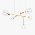 Lustre Pendente Cinque 70 Glass Dourado T5570-V Golden Art