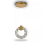 Lustre Pendente Círculo Vazado Dourado Ou Preto - Dourado