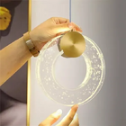 Lustre Pendente Círculo Vazado Dourado Ou Preto - Dourado