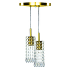 Lustre Pendente Clearcrillic Duplo Cristal Acrílico Dourado