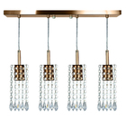 Lustre Pendente Clearcrillic Quadruplo Cristal Acr. Cobre