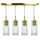 Lustre Pendente Clearcrillic Quadruplo Cristal Acr. Dourado