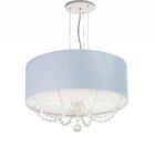Lustre Pendente Com Cristais Cilindrica 40x15 Azul Bebê