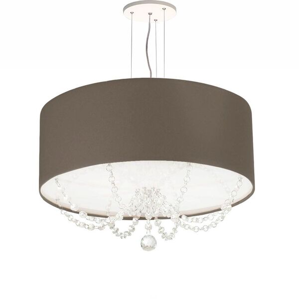 Lustre Pendente Com Cristais Cilindrica 40x15 Preto