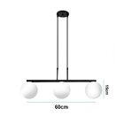 Lustre Pendente Com Globo Fosco Para 3 Lâmpadas Led Bivolt Ja