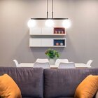 Lustre Pendente Com Globo Fosco Para 3 Lâmpadas Led Bivolt Ja