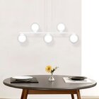 Lustre Pendente Com Globo Fosco Para 5 Lâmpadas Led Bivolt Ja