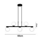 Lustre Pendente Com Globo Fosco Para 5 Lâmpadas Led Bivolt Ja