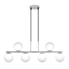 Lustre Pendente Com Globo Fosco Para 6 Lâmpadas Led Bivolt Ja