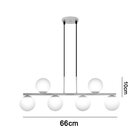 Lustre Pendente Com Globo Fosco Para 6 Lâmpadas Led Bivolt Ja