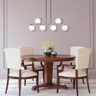 Lustre Pendente Com Globo Fosco Para 6 Lâmpadas Led Bivolt Ja