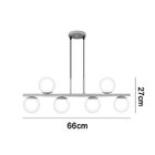 Lustre Pendente Com Globo Fosco Para 6 Lâmpadas Led Bivolt Ja