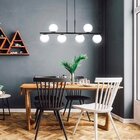 Lustre Pendente Com Globo Fosco Para 6 Lâmpadas Led Bivolt Ja