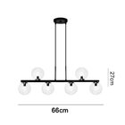 Lustre Pendente Com Globos Transparentes Para 6 Lâmpadas Led