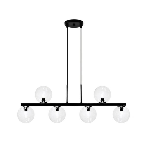 Lustre Pendente Com Globos Transparentes Para 6 Lâmpadas Led