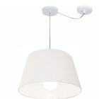 Lustre Pendente Cone Com Desvio Branco Mj-4273 Para Mesa De J