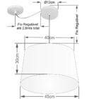 Lustre Pendente Cone Com Desvio Branco Mj-4277 Para Mesa De J