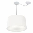 Lustre Pendente Cone Com Desvio Branco Mj-4277 Para Mesa De J