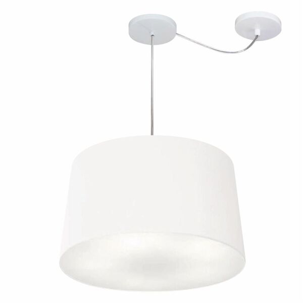 Lustre Pendente Cone Com Desvio Branco Mj-4277 Para Mesa De J