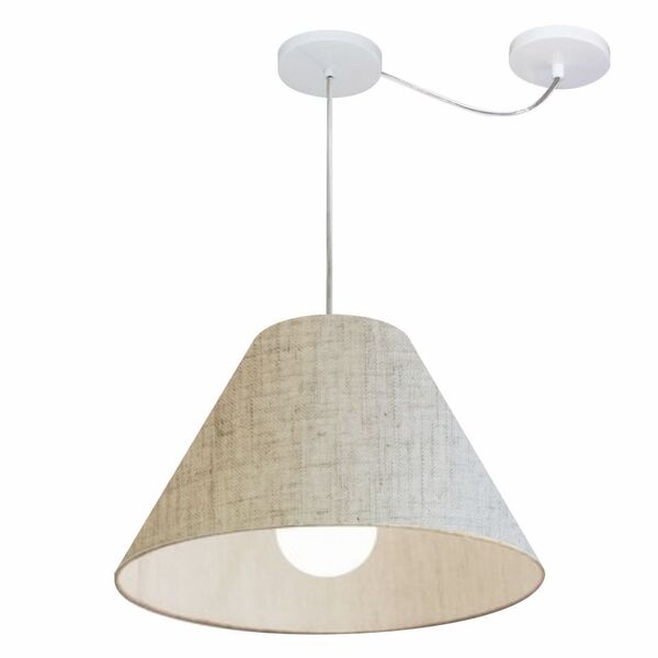 Lustre Pendente Cone Com Desvio Md-4272 Cúpula Tec 25/15x40cm